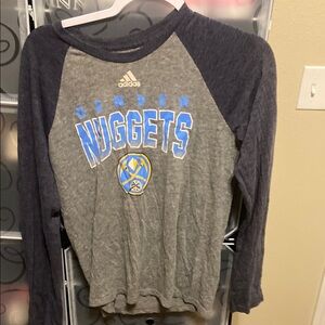 Adidas Gray and Blue Long Sleeve Tee